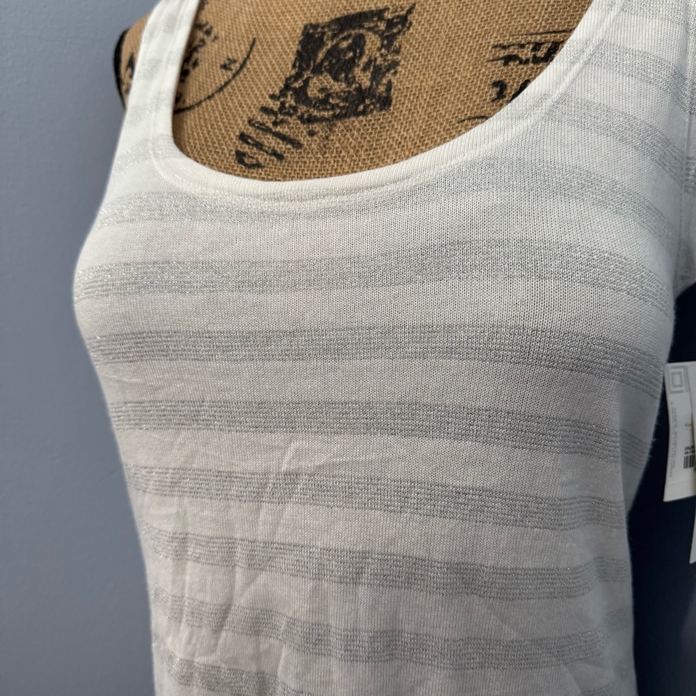 Liz Claiborne Silver Striped Tank Top - Picture 3 of 11